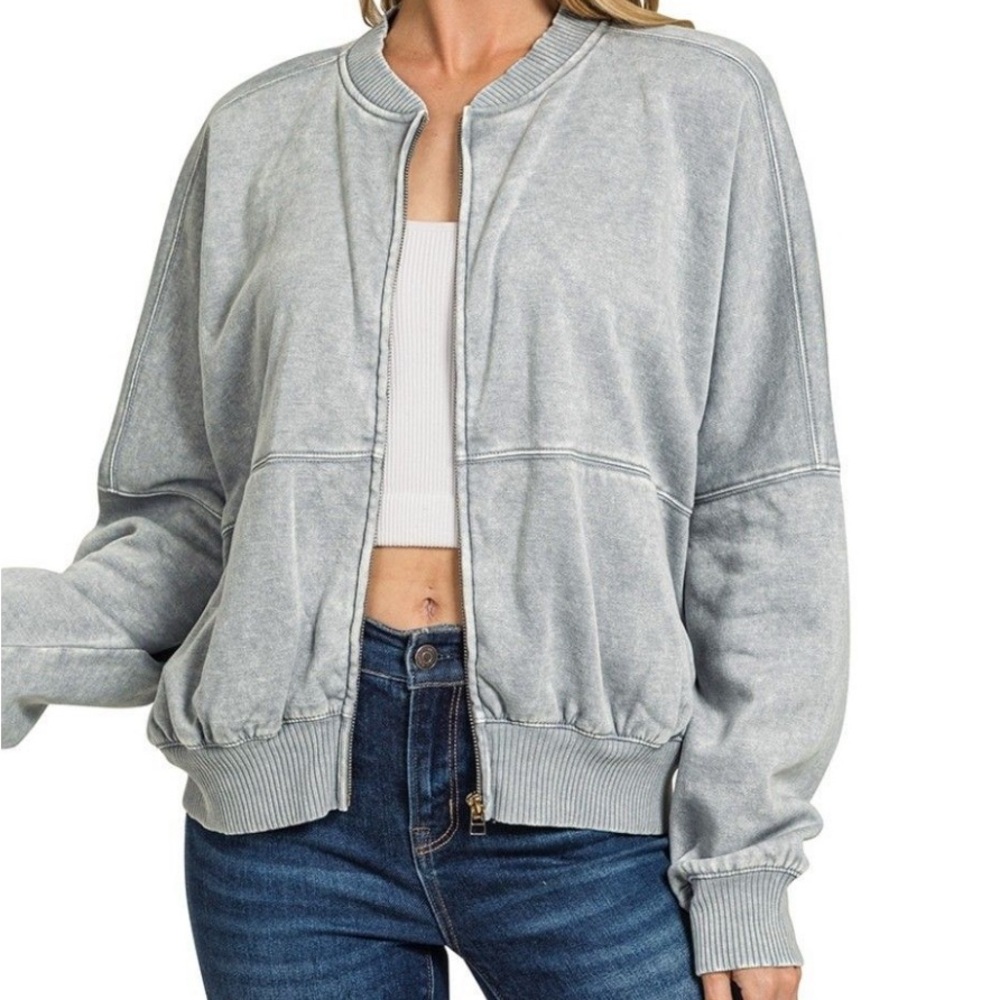 Universal Thread - Women's Leisure Studio Fleece Bomber Jacket Sz S Fits like M